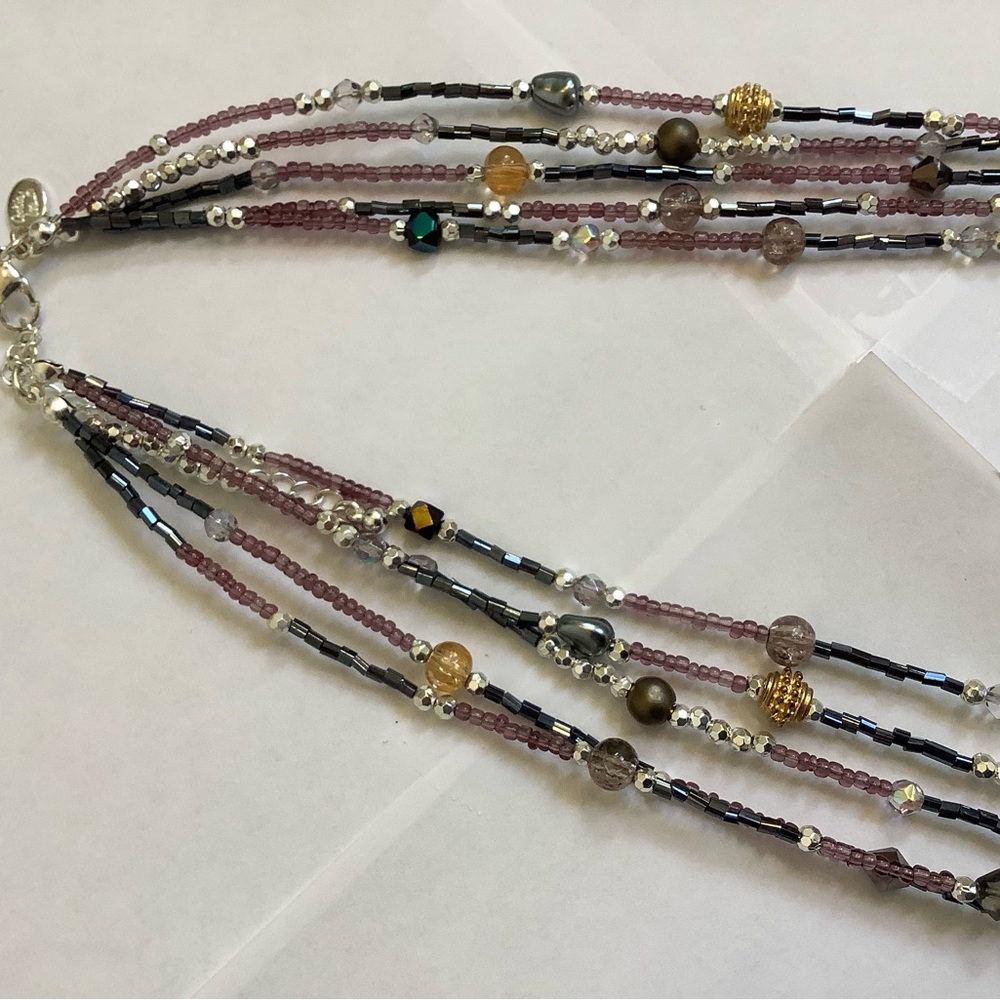 Cookie Lee 5 Strand Multi Colored Necklace - Picture 3 of 6